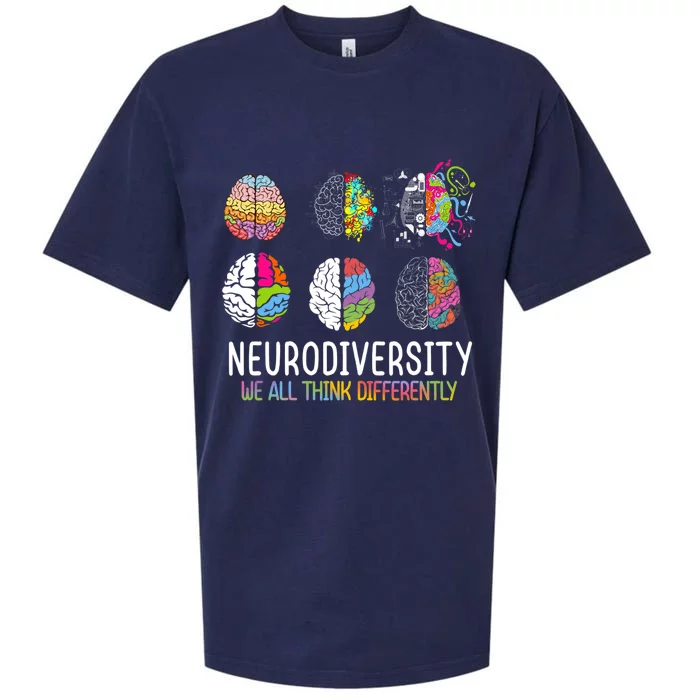 We All Think Differently Neurodiversity Autism Sueded Cloud Jersey T-Shirt