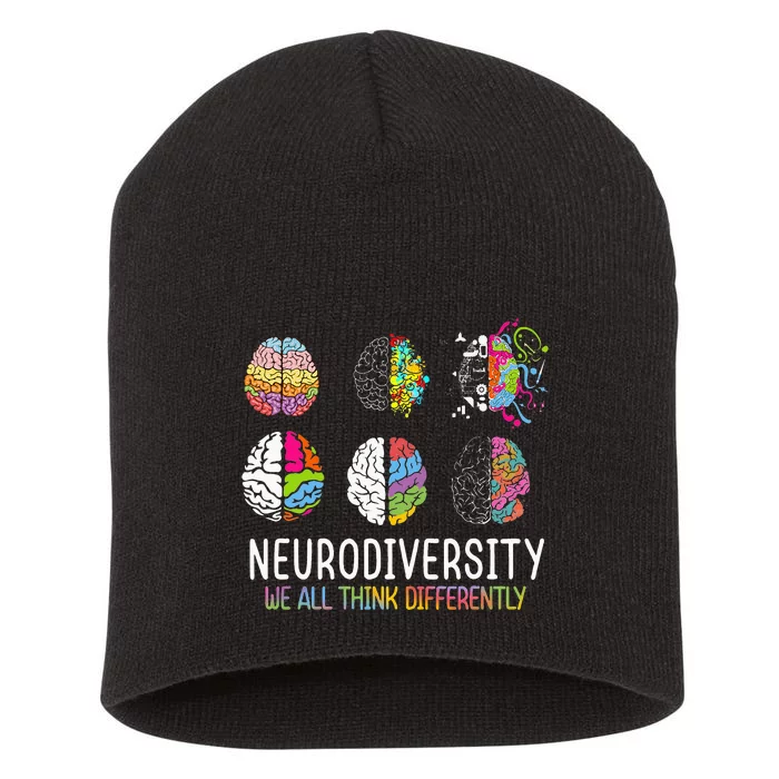 We All Think Differently Neurodiversity Autism Short Acrylic Beanie