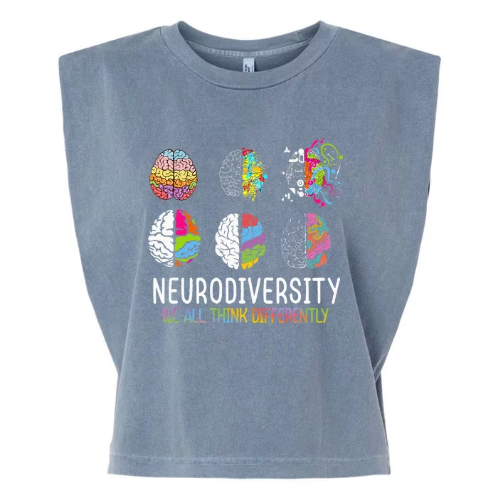 We All Think Differently Neurodiversity Autism Garment-Dyed Women's Muscle Tee