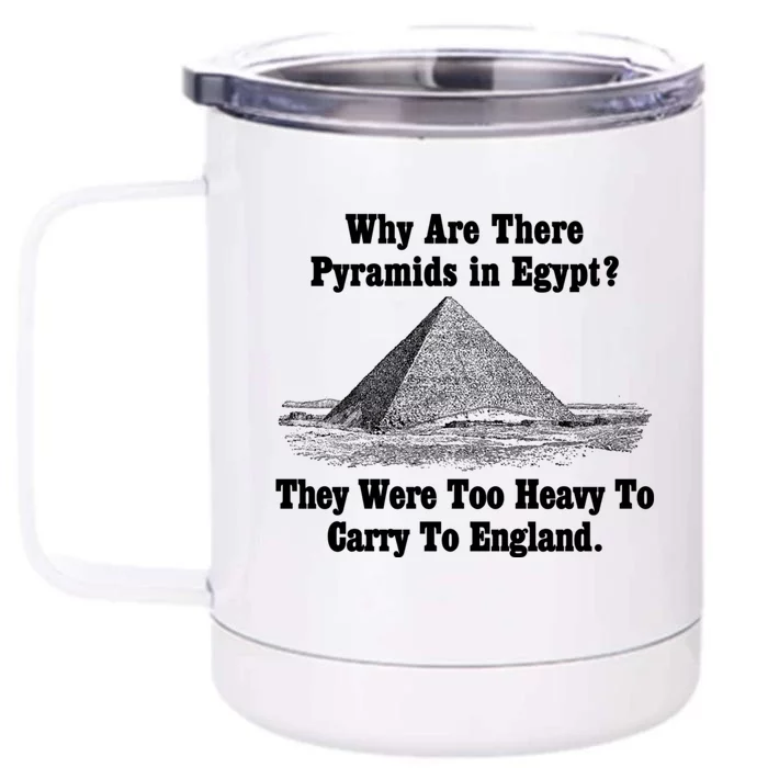 Why Are There Pyramids In Egypt? Front & Back 12oz Stainless Steel Tumbler Cup