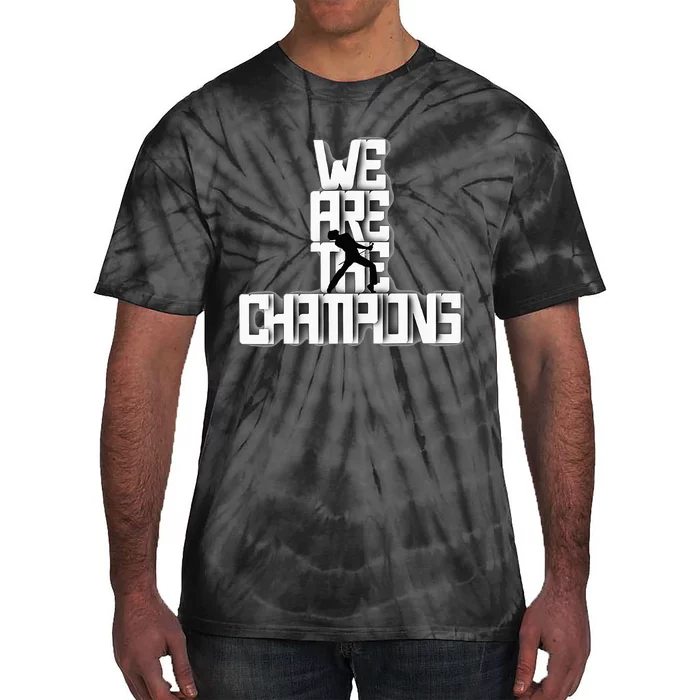 We Are The Champions Vintage Music Fan Retro Band Design Tie-Dye T-Shirt