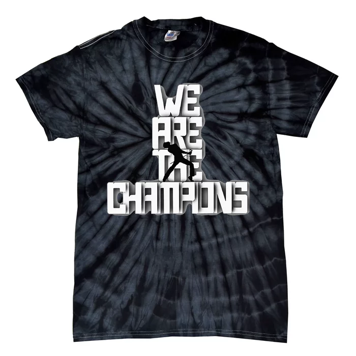 We Are The Champions Vintage Music Fan Retro Band Design Tie-Dye T-Shirt