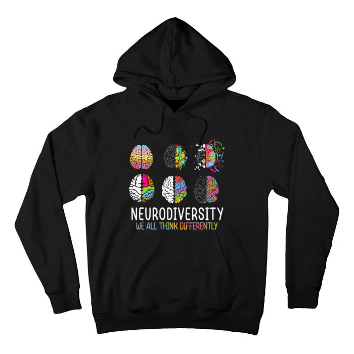 We All Think Differently Neurodiversity Autism Tall Hoodie