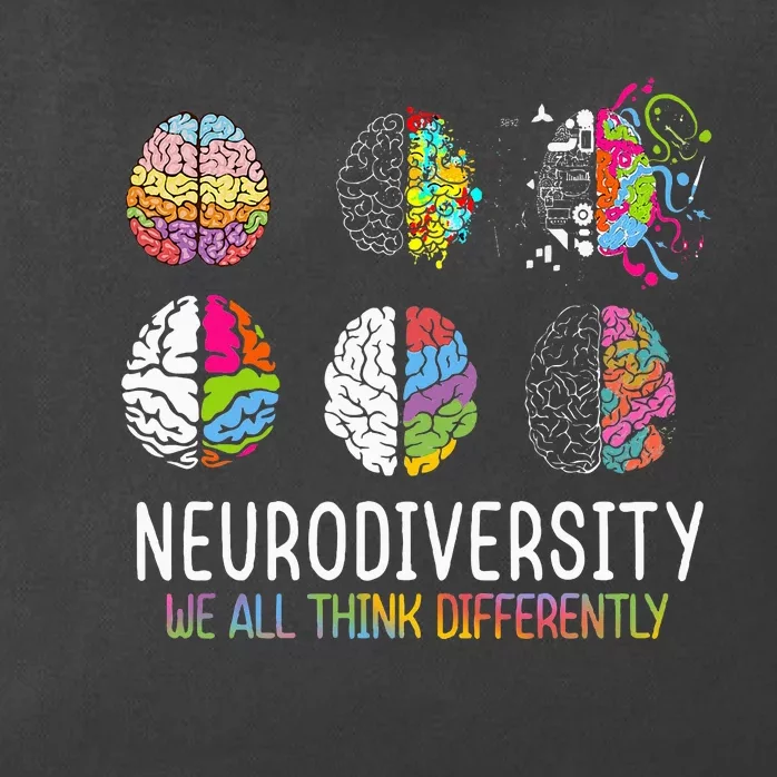 We All Think Differently Neurodiversity Autism Zip Tote Bag