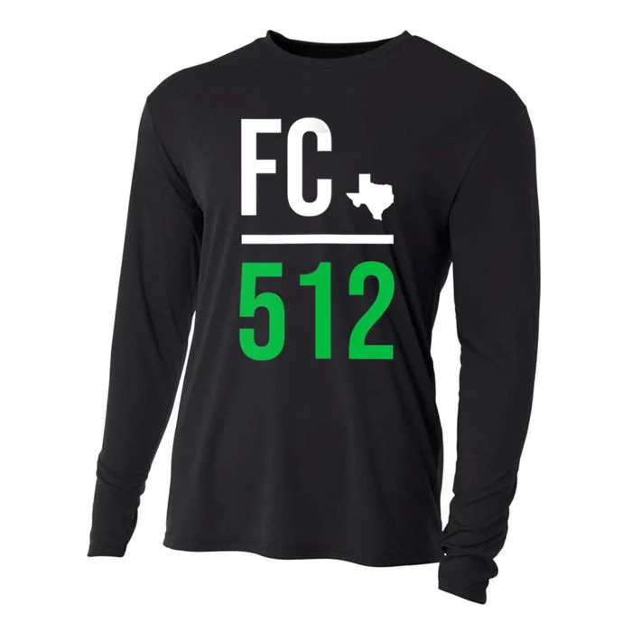 Womens Austin Texas Soccer 512 Futbol Fan Match Day Badge Cooling Performance Long Sleeve Crew