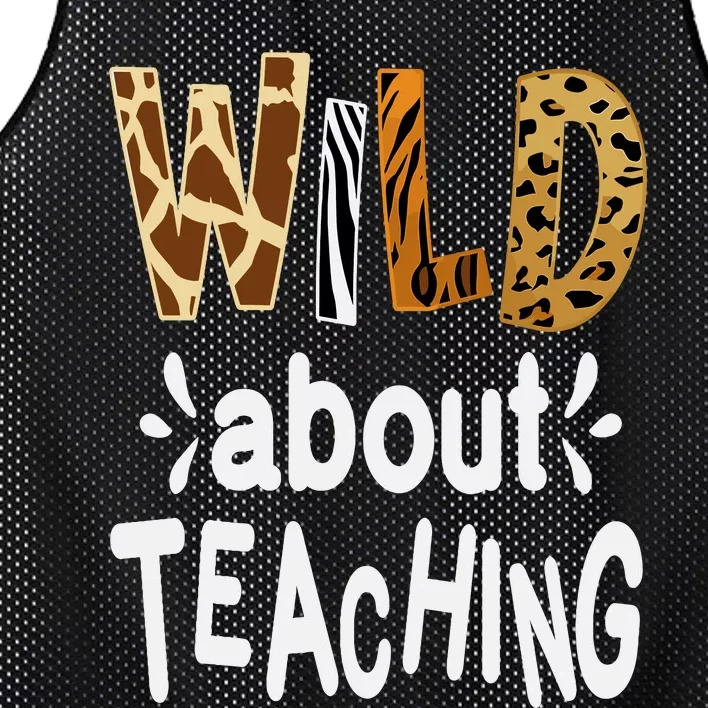 Wild About Teaching Teacher Student First Day Of School Mesh Reversible Basketball Jersey Tank