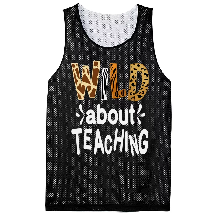 Wild About Teaching Teacher Student First Day Of School Mesh Reversible Basketball Jersey Tank