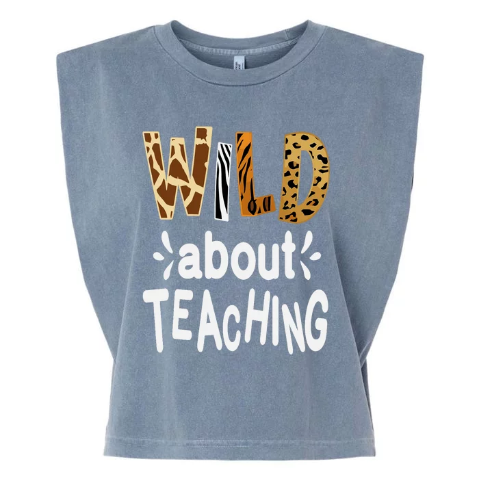 Wild About Teaching Teacher Student First Day Of School Garment-Dyed Women's Muscle Tee