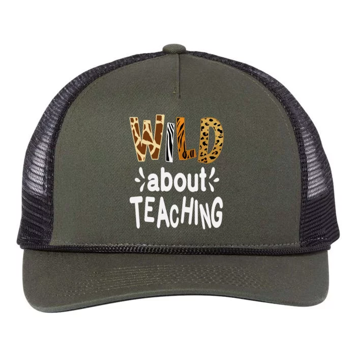 Wild About Teaching Teacher Student First Day Of School Retro Rope Trucker Hat Cap