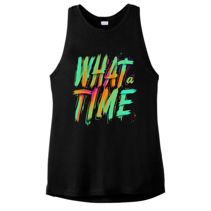 What A Time Ladies Tri-Blend Wicking Tank