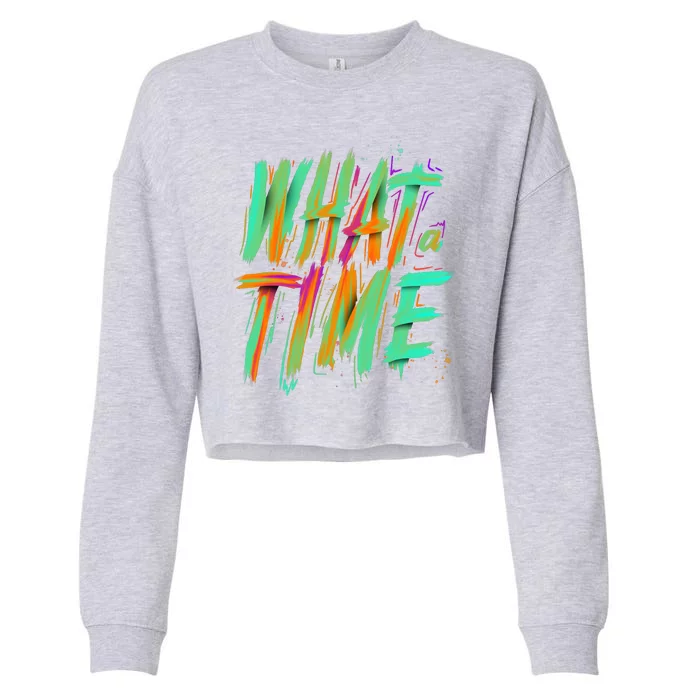 What A Time Cropped Pullover Crew