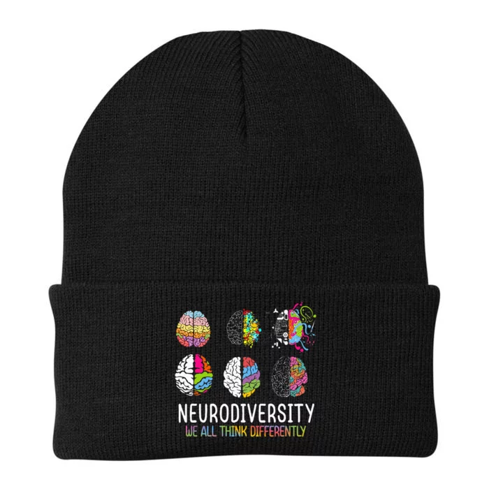 We All Think Differently Neurodiversity Knit Cap Winter Beanie