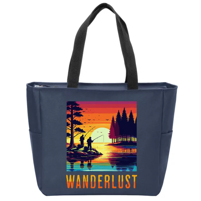 Wanderlust Adventure Tguys Fishing At Sunset Zip Tote Bag