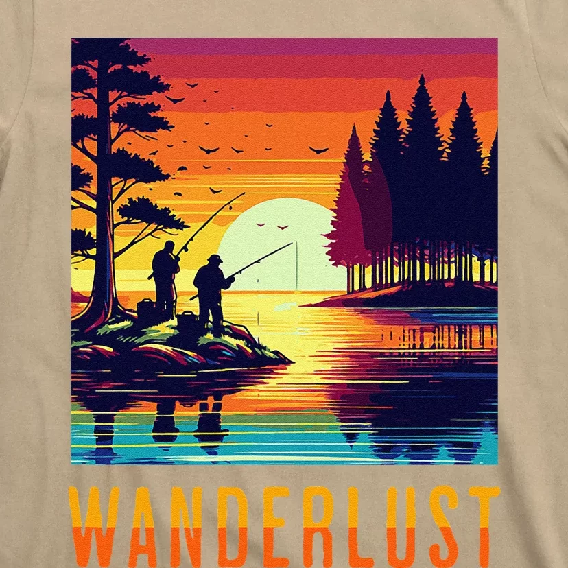 Wanderlust Adventure Tguys Fishing At Sunset T-Shirt