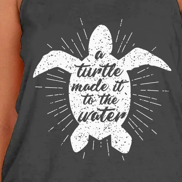 WoW A Turtle Made It To the Water Alliance Women's Knotted Racerback Tank