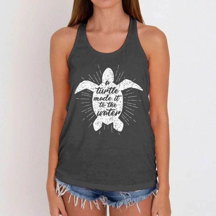 WoW A Turtle Made It To the Water Alliance Women's Knotted Racerback Tank