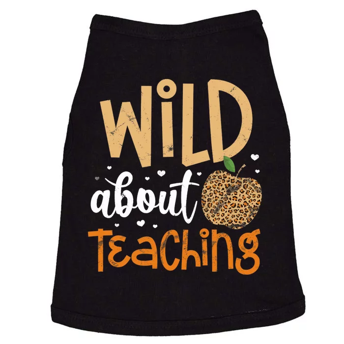 Wild About Teaching Teacher Back to School Leopard Print Doggie Tank