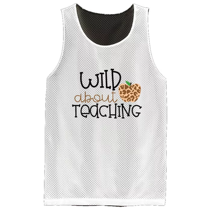 Wild About Teaching Leopard School Grade Teacher Gift Mesh Reversible Basketball Jersey Tank