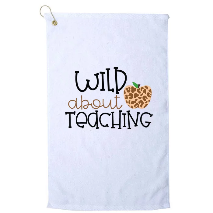 Wild About Teaching Leopard School Grade Teacher Gift Platinum Collection Golf Towel