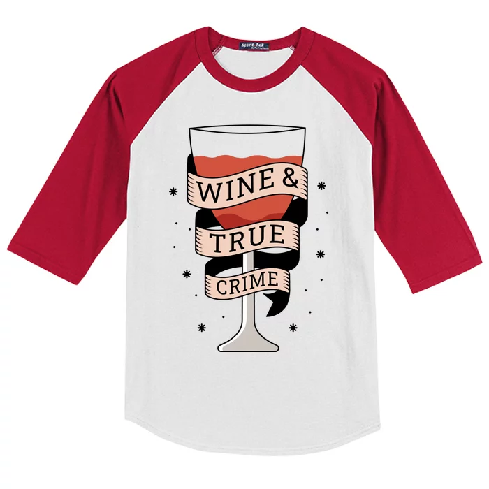 Wine And True Crime Kids Colorblock Raglan Jersey