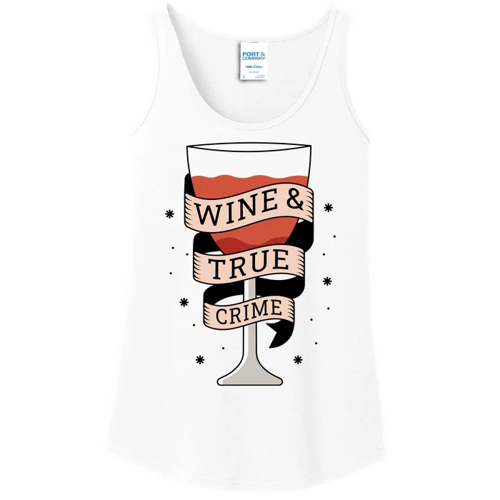 Wine And True Crime Ladies Essential Tank