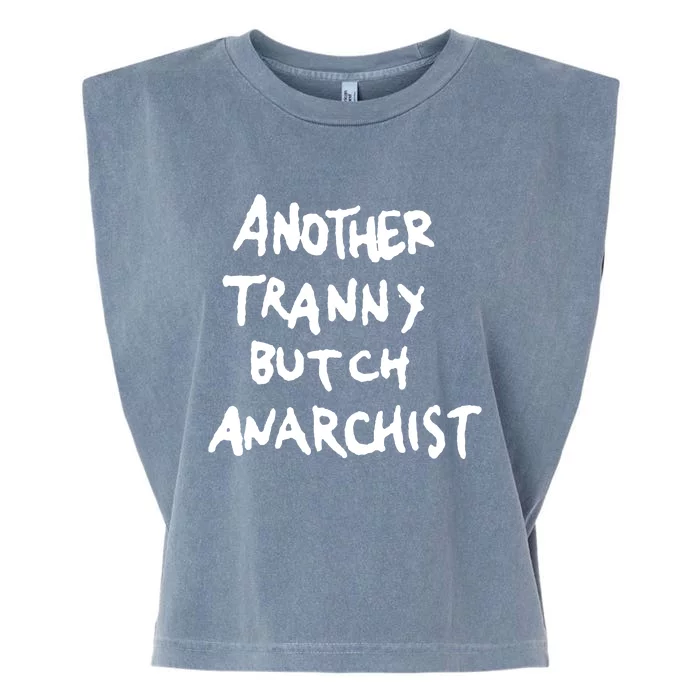 (White) Another Tranny Butch Anarchist Garment-Dyed Women's Muscle Tee