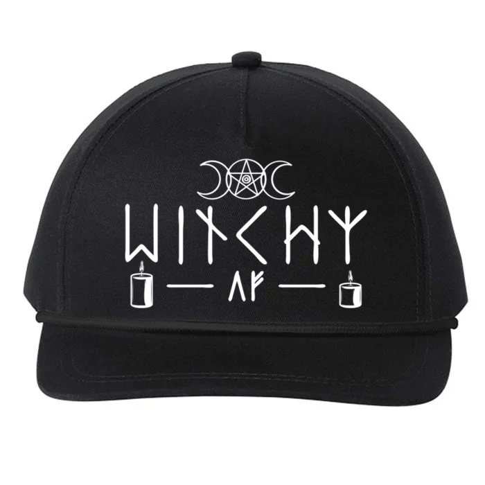 Witchy Af Three Moons Wicca Cool Gift Snapback Five-Panel Rope Hat