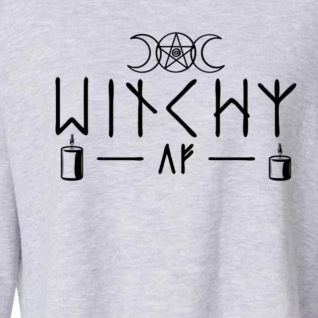 Witchy Af Three Moons Wicca Cool Gift Cropped Pullover Crew