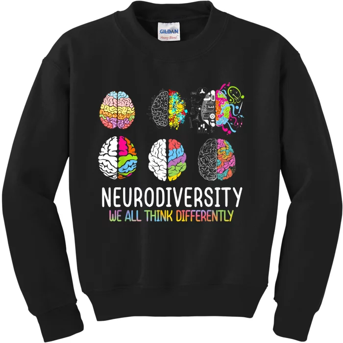 We All Think Differently Neurodiversity Autism Kids Sweatshirt