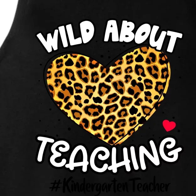 Wild About Teaching Kindergarten Teacher Squad Leopard Print Cute Gift Ladies Tri-Blend Wicking Tank