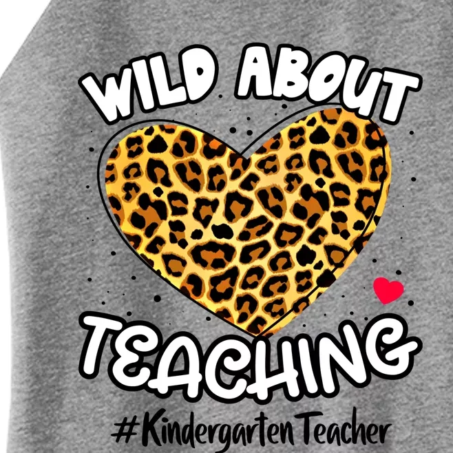 Wild About Teaching Kindergarten Teacher Squad Leopard Print Cute Gift Women’s Perfect Tri Rocker Tank