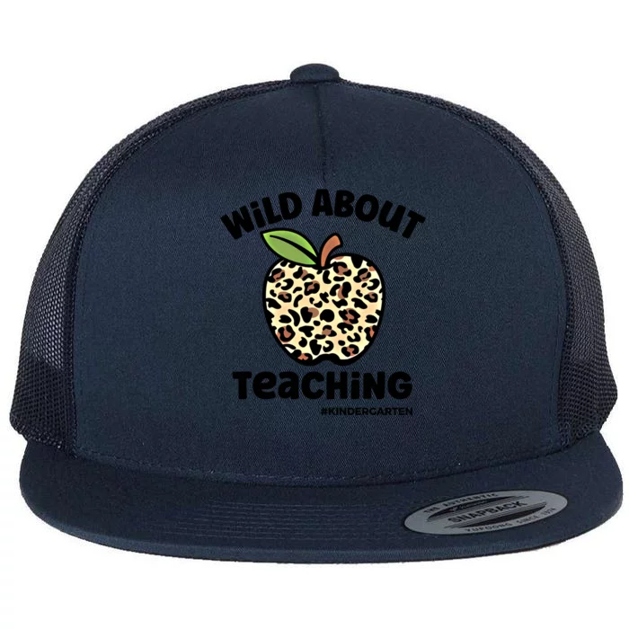 Wild About Teaching Kindergarten Leopard Teacher Gift Flat Bill Trucker Hat