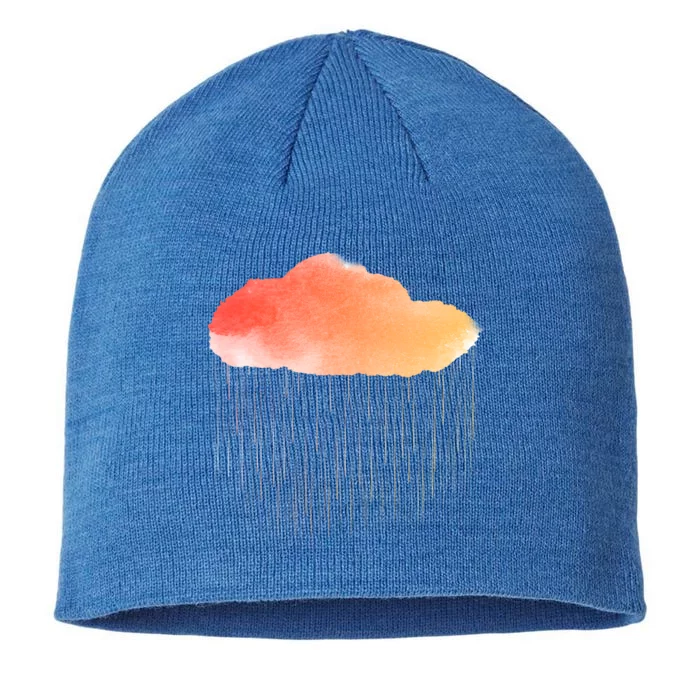 Water Color Cloud Rainy Day 8 1/2in Sustainable Knit Beanie