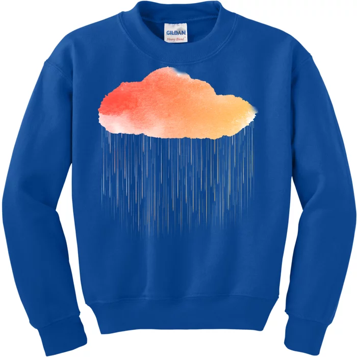 Water Color Cloud Rainy Day Kids Sweatshirt