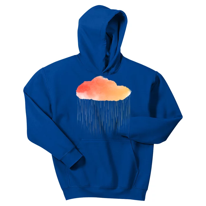 Water Color Cloud Rainy Day Kids Hoodie