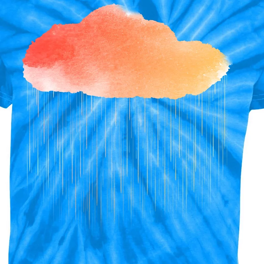 Water Color Cloud Rainy Day Kids Tie-Dye T-Shirt