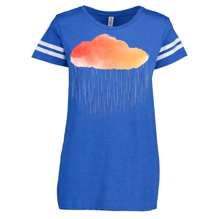 Water Color Cloud Rainy Day Enza Ladies Jersey Football T-Shirt