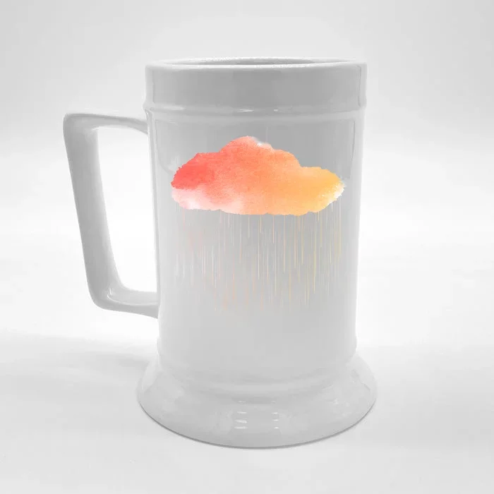 Water Color Cloud Rainy Day Front & Back Beer Stein