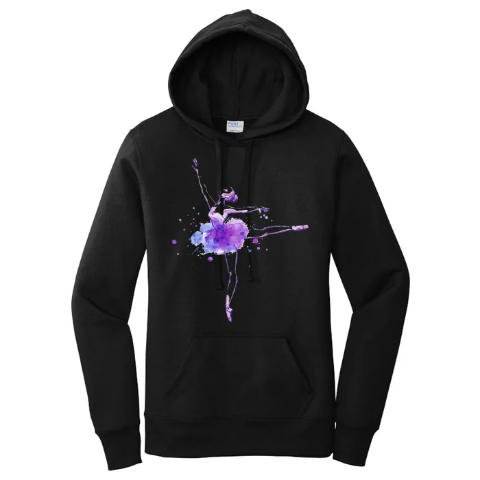 Watercolor Ballerina Women's Pullover Hoodie