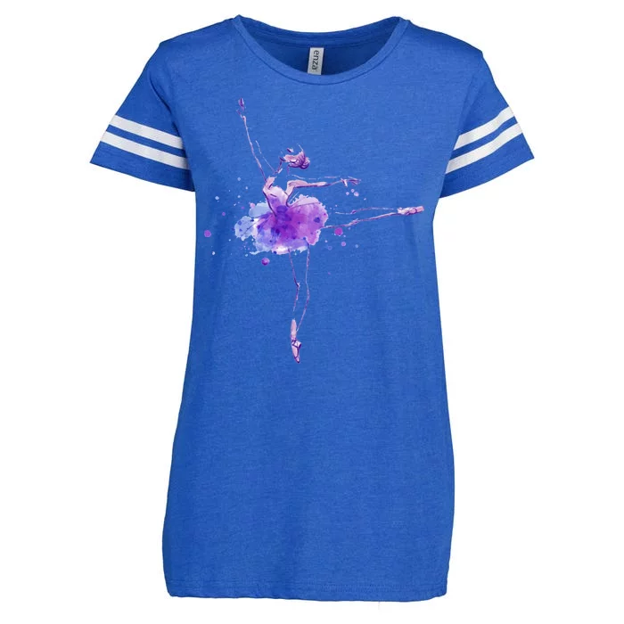 Watercolor Ballerina Enza Ladies Jersey Football T-Shirt