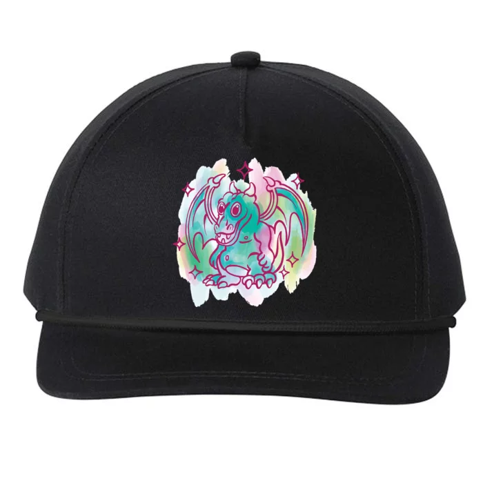 Watercolor Dragon Snapback Five-Panel Rope Hat