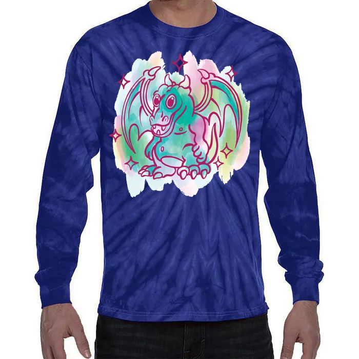 Watercolor Dragon Tie-Dye Long Sleeve Shirt