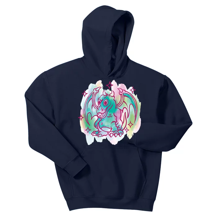 Watercolor Dragon Kids Hoodie