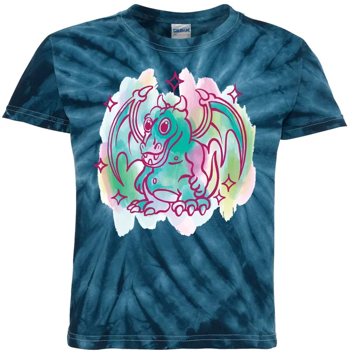 Watercolor Dragon Kids Tie-Dye T-Shirt