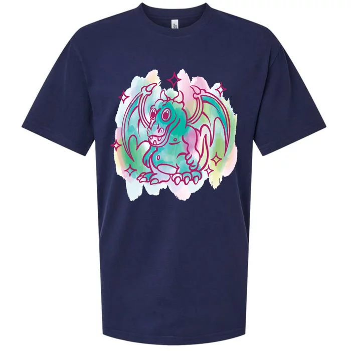 Watercolor Dragon Sueded Cloud Jersey T-Shirt