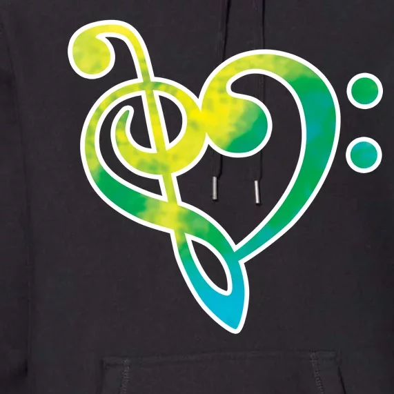 Watercolor Heart Bass Clef Premium Hoodie