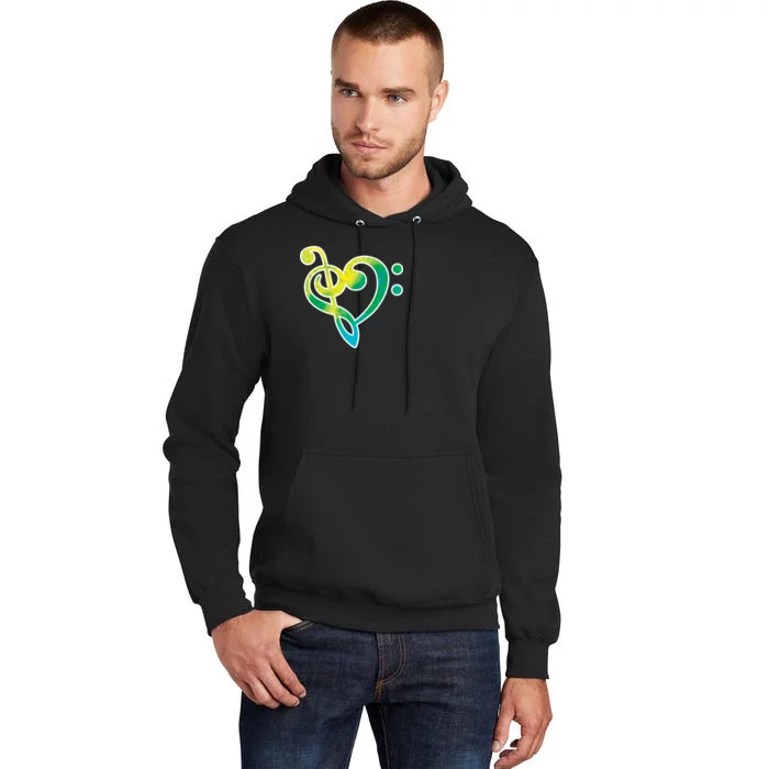 Watercolor Heart Bass Clef Tall Hoodie