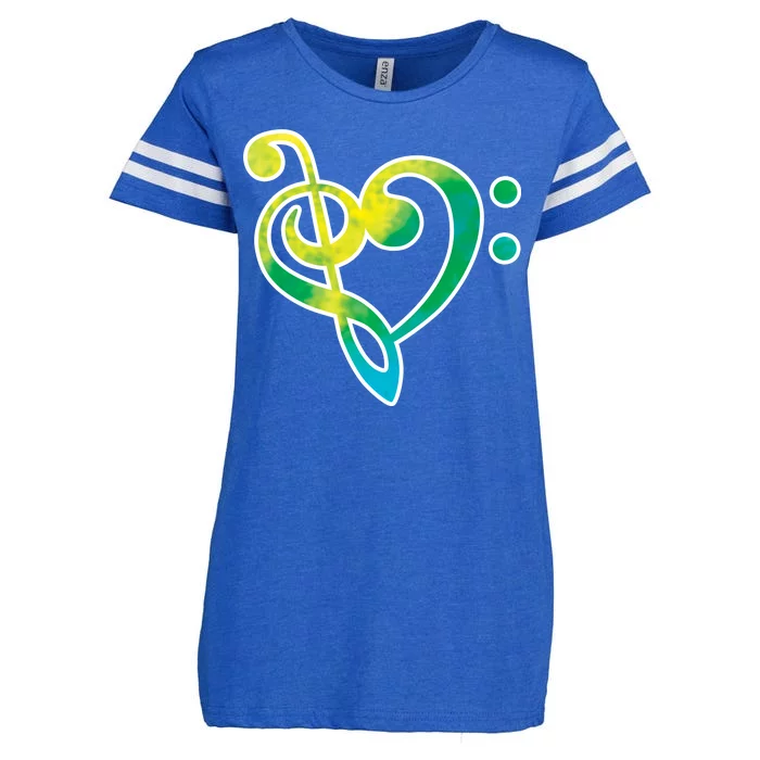 Watercolor Heart Bass Clef Enza Ladies Jersey Football T-Shirt