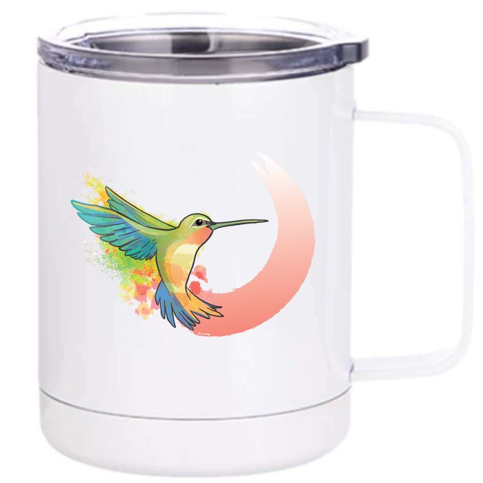 Watercolor Hummingbird Front & Back 12oz Stainless Steel Tumbler Cup