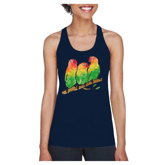 Watercolor Parrots Women's Racerback Tank